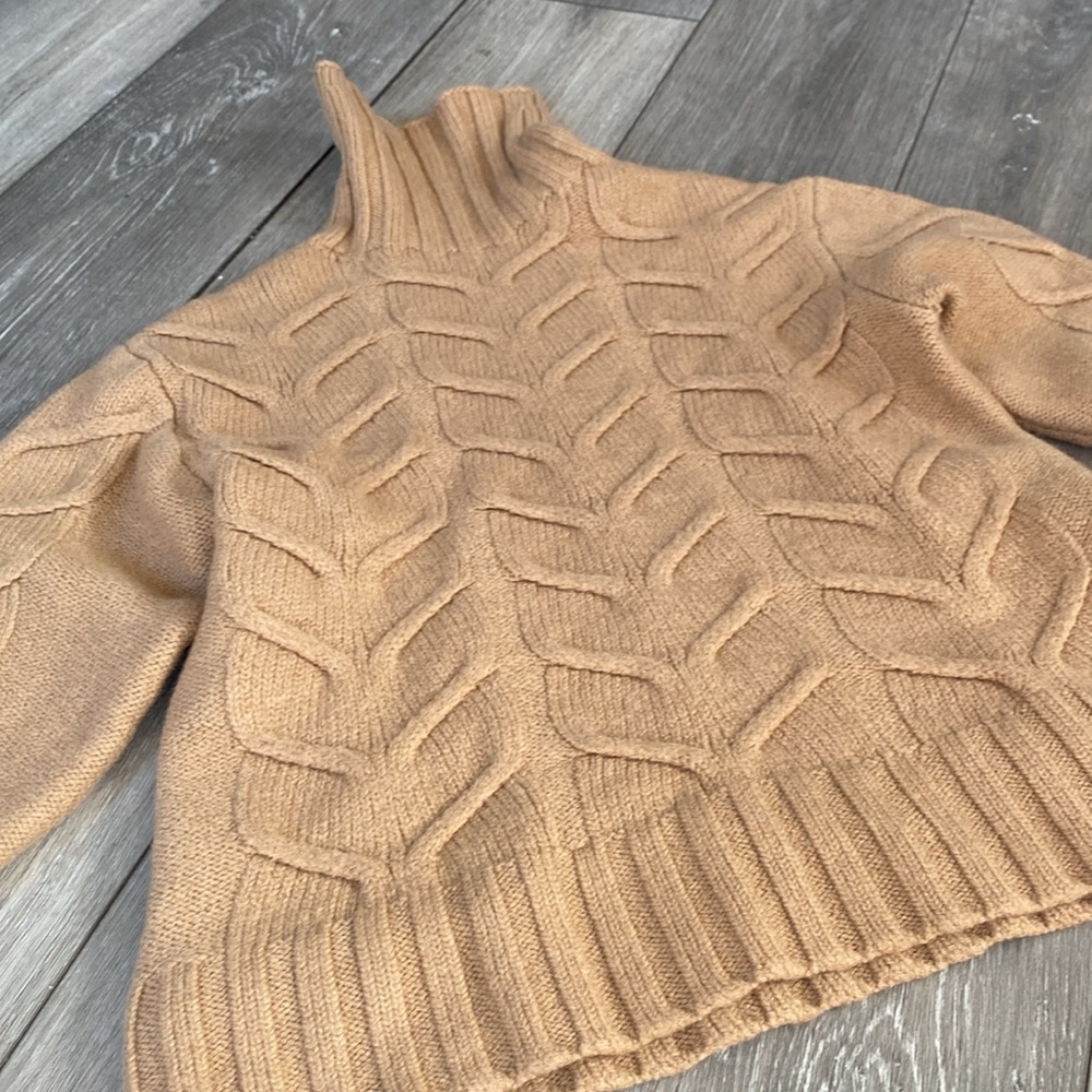 LAST CHANCE Aritzia Wilfred Camel Champeaux Knit Turtleneck Sweater SZ XXS